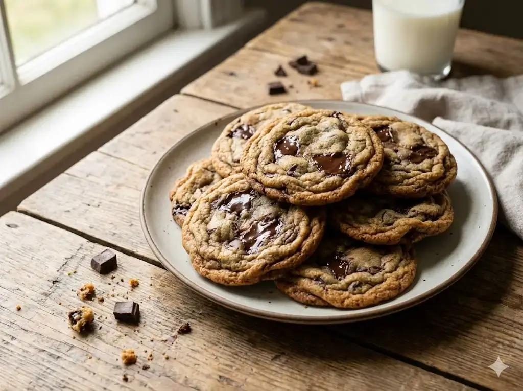 3 Ingredient Chewy Chocolate Chip Cookies