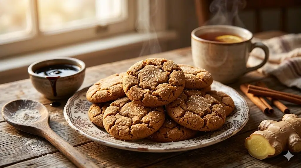 Old Fashioned Ginger Snap Cookies in 4 Steps