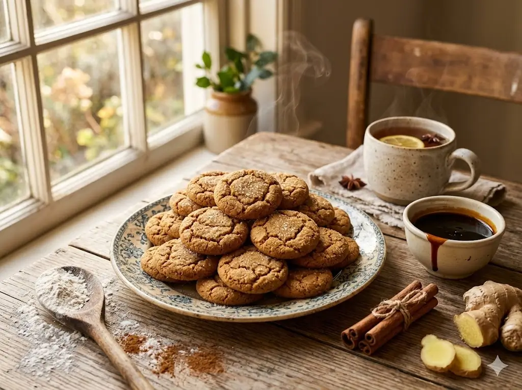 Old Fashioned Ginger Snap Cookies in 4 Steps